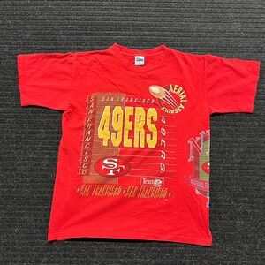 Vintage 1992 Salem San Francisco 49ers Aerial Assault T-Shirt Red Mens L USA